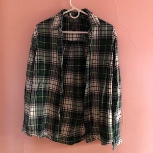 green and blue flannel